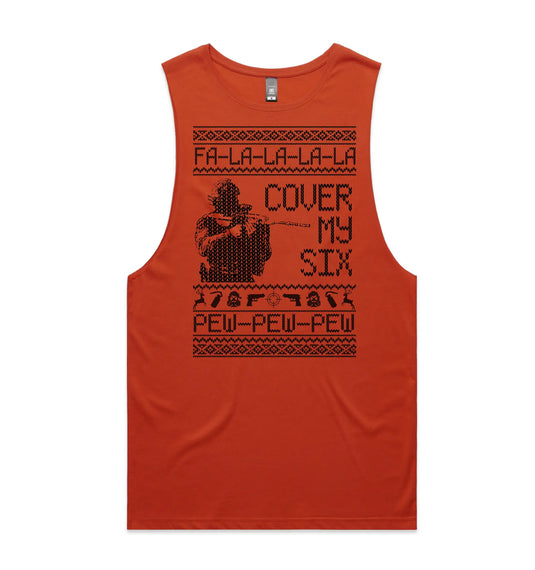 Cover my six Christmas Tank T - Tactical Stubby Coolers