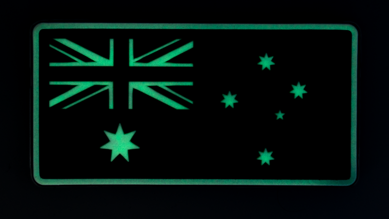 Load image into Gallery viewer, Australia cooler and Black glow in the dark Australian Flag (PVC) - Tactical Tinnie Combo
