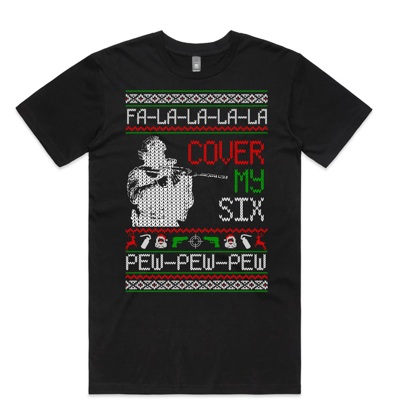 Load image into Gallery viewer, Cover my six Tactical Christmas Tee - Tactical Stubby Coolers
