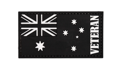 Australia Flag w/ Veteran - SINGLE PVC Patch - Tactical Stubby Coolers