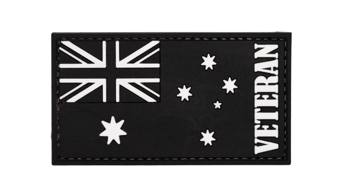 Australia Flag w/ Veteran - SINGLE PVC Patch