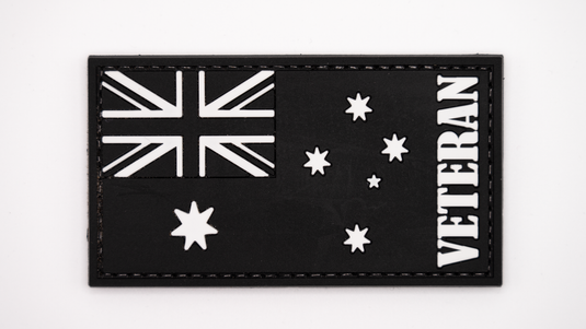 Australia Flag w/ Veteran - SINGLE PVC Patch