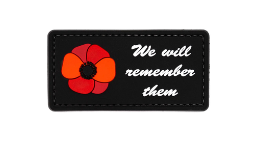 We Will Remember Them Black PVC Patch
