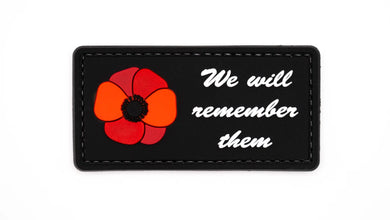 We Will Remember Them - SINGLE PVC Patch with Black Background - Tactical Stubby Coolers