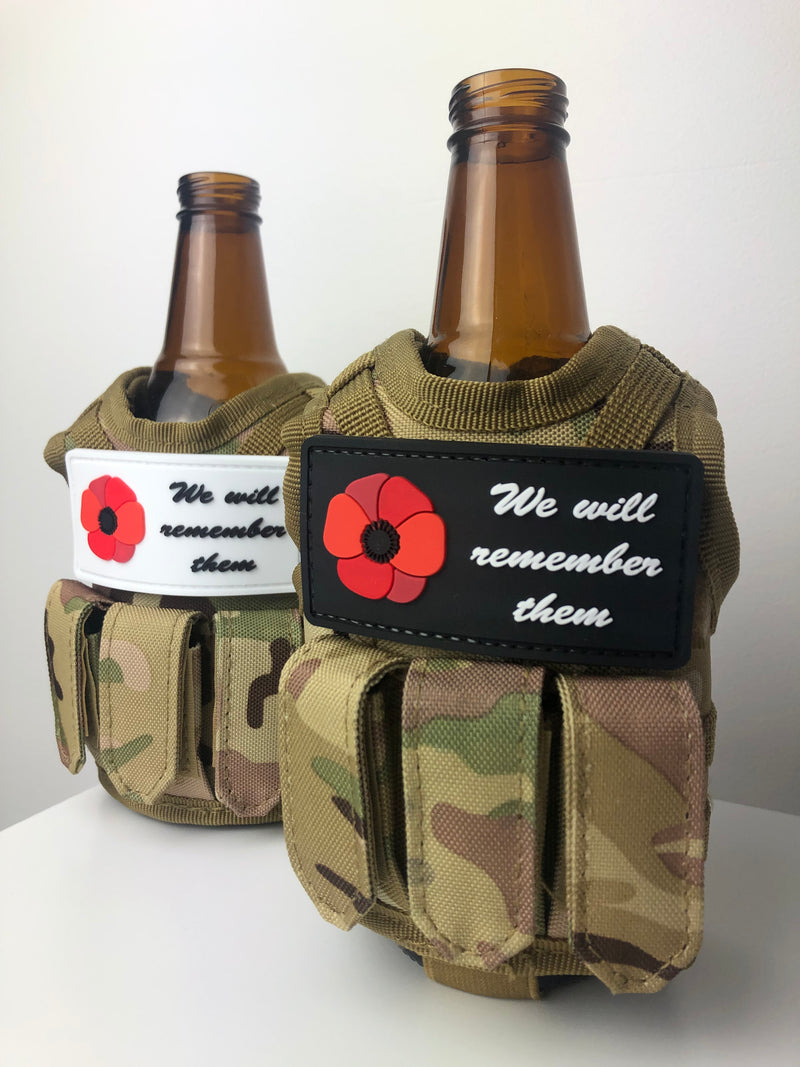 Load image into Gallery viewer, Poppy Patch + Camo 2.0 Tactical Stubby Cooler
