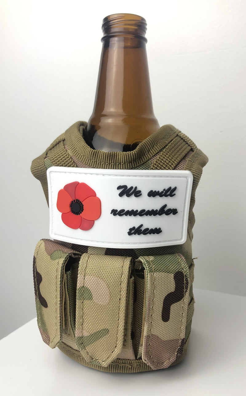 Load image into Gallery viewer, Poppy Patch + Camo 2.0 Tactical Stubby Cooler
