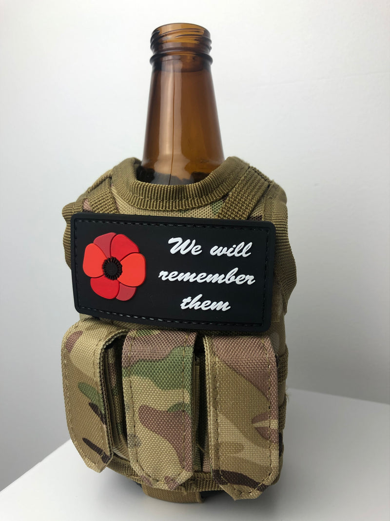 Load image into Gallery viewer, Poppy Patch + Camo 2.0 Tactical Stubby Cooler
