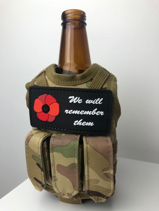 Poppy Patch + Camo 2.0 Tactical Stubby Cooler