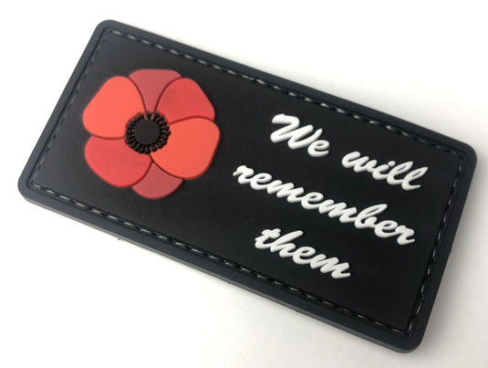 We Will Remember Them - SINGLE PVC Patch with Black Background